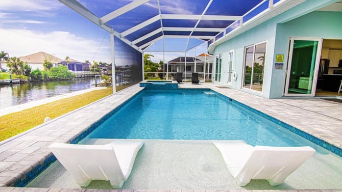 Private Heated Saltwater Pool with Canal Views